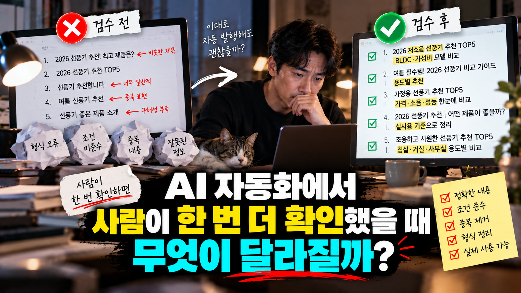 AI 자동화, 검수 전후 비교