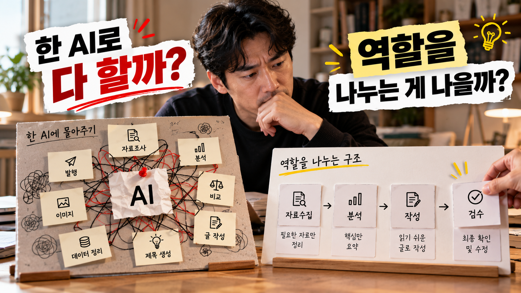 한 AI 몰아주기 vs 역할 분담